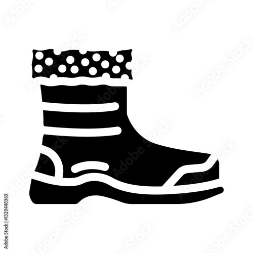 insulated winter boots footwear tourism glyph icon vector illustration