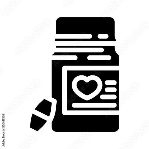 nitroglycerin pills cardiology glyph icon vector illustration