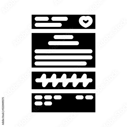 cardiology report glyph icon vector illustration