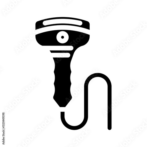 echocardiogram probe cardiology glyph icon vector illustration