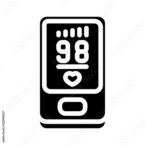 pulse oximeter cardiology glyph icon vector illustration