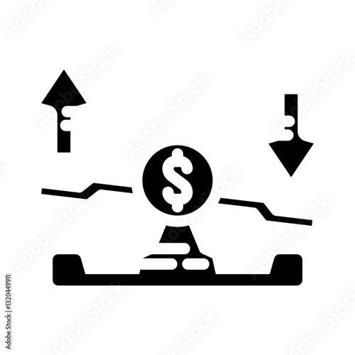 variable expenses budget planning glyph icon vector illustration