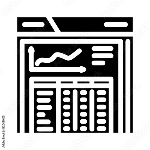 spreadsheet budgeting budget planning glyph icon vector illustration