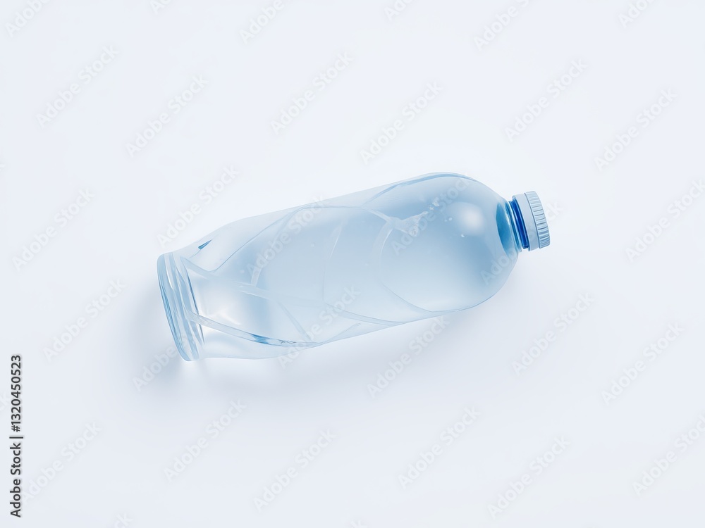 A simple clear plastic bottle displayed on a neutral background ideal for reusable water concepts A simple clear plastic bottle displayed on a neutral background ideal for reusable water concepts