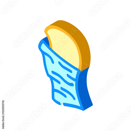 neck gaiter balaclava snowboard isometric icon vector illustration