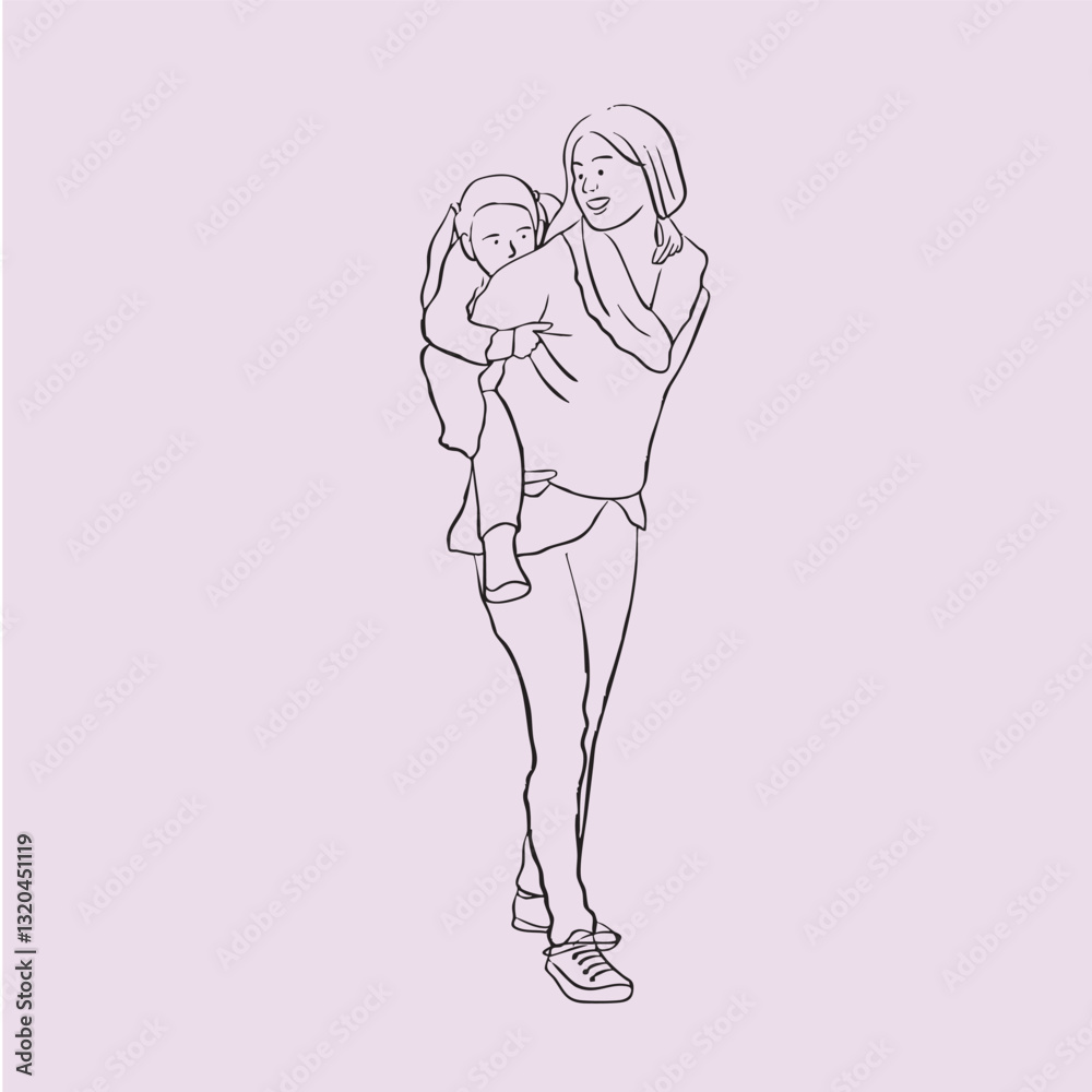 mother day illustration lineart style rustic mother day illustration lineart style rustic