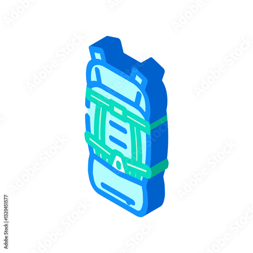 breathable hiking backpack isometric icon vector illustration