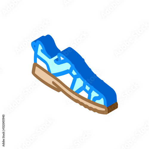 hybrid hiking shoes footwear tourism isometric icon vector illustration