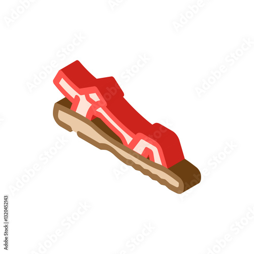 sandals trekking footwear tourism isometric icon vector illustration