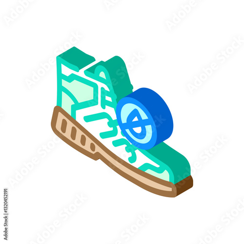 waterproof hiking boots footwear tourism isometric icon vector illustration