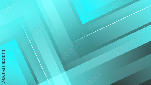 stylish bright teal abstract overlapping geometric background vector illustration