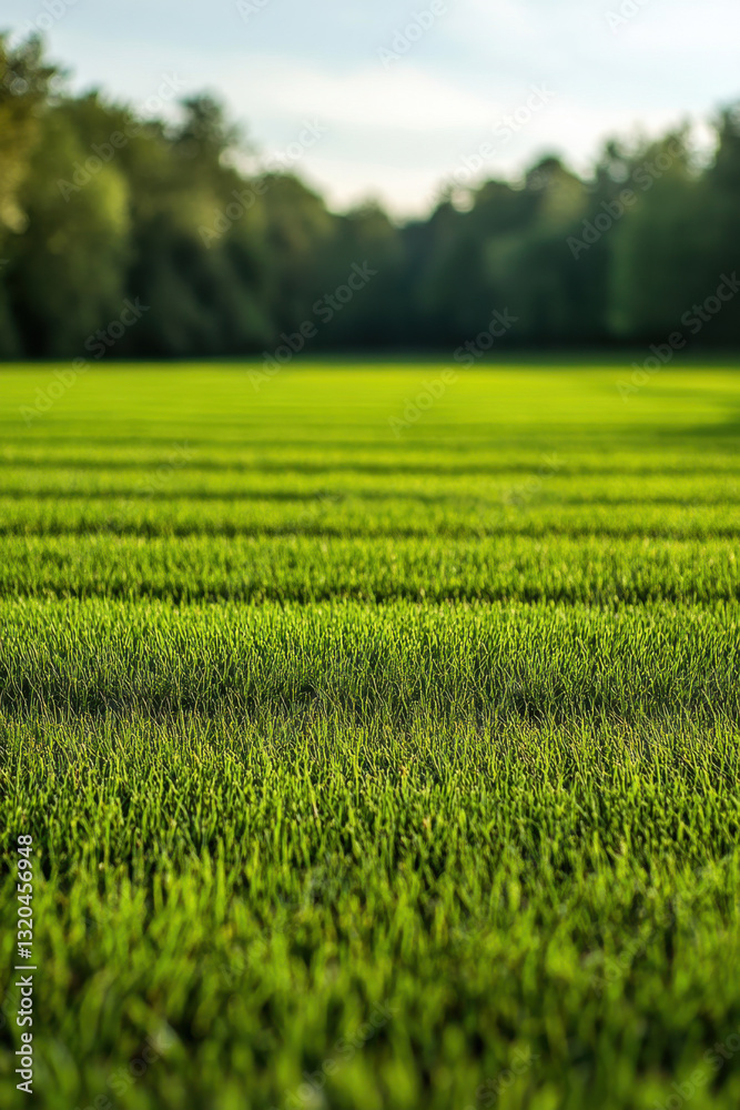 Obraz premium A perfectly manicured grassy field showing a steady pattern of growth