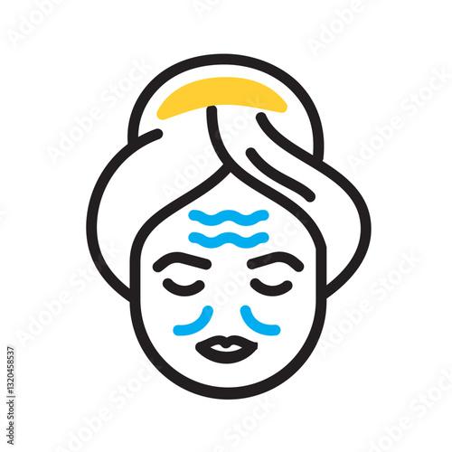 Vector multi color icon for anti aging