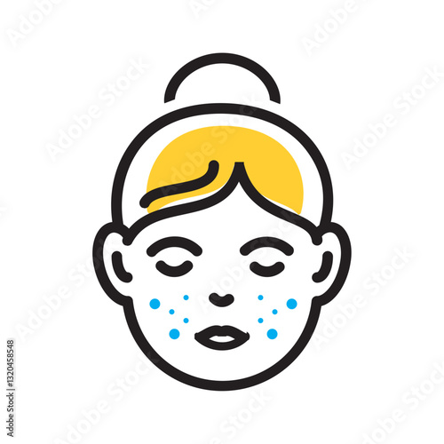 Vector multi color icon for acne