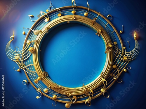 Abstract Blue Musical Notes Frame Loop Motion Graphic Background