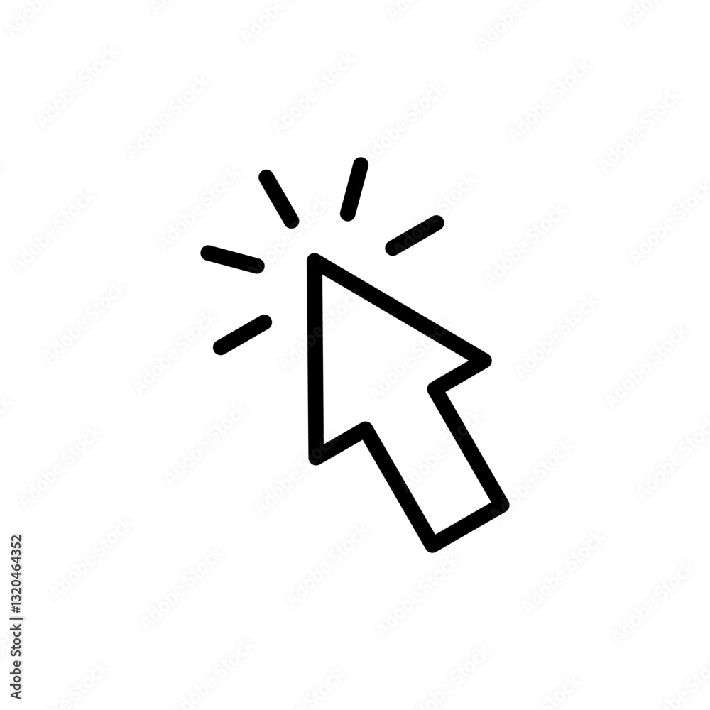 Click icon vector illustration. pointer arrow sign and symbol. cursor icon Click icon vector illustration. pointer arrow sign and symbol. cursor icon