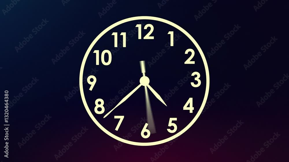 Reverse Time lapse animation analog Clock stopwatch icon Countdown timer 4K video face isolated against in a reverse time lapse.