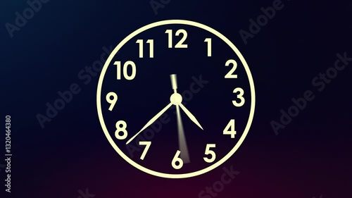 Reverse Time lapse animation analog Clock stopwatch icon Countdown timer 4K video face isolated against in a reverse time lapse.