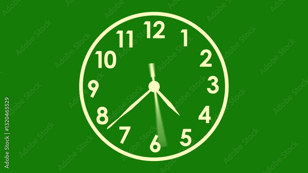 Reverse Time lapse animation analog Clock stopwatch icon Countdown timer 4K video face isolated against in a time lapse.