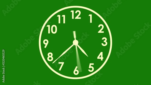Reverse Time lapse animation analog Clock stopwatch icon Countdown timer 4K video face isolated against in a time lapse.