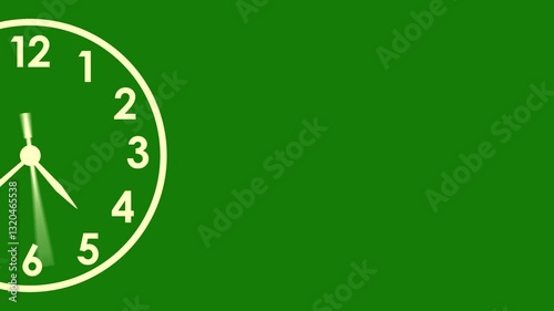 Reverse Time lapse animation analog half Clock stopwatch icon Countdown timer 4K video face isolated against in a time lapse.