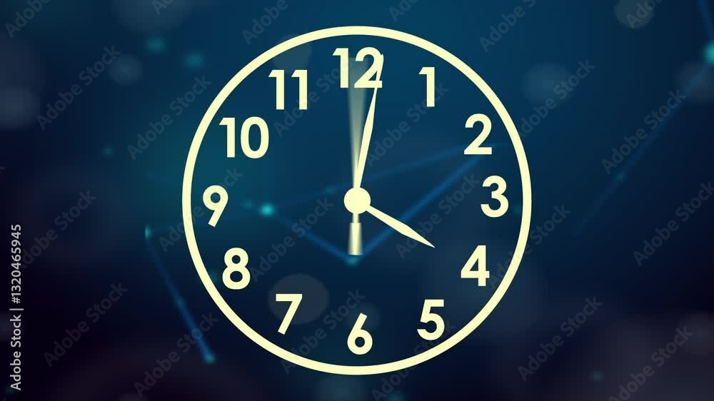 Reverse Time lapse animation analog Clock stopwatch icon Countdown timer 4K video face isolated against in a time lapse on moving colored background.