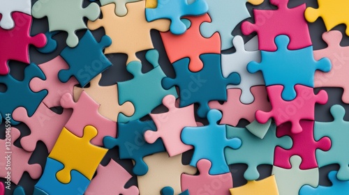 A group of people working together on a project, symbolized by interconnected puzzle pieces in vibrant colors.