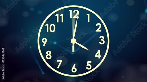 Reverse Time lapse animation analog Clock stopwatch icon Countdown timer 4K video face isolated against in a time lapse on moving colored background.