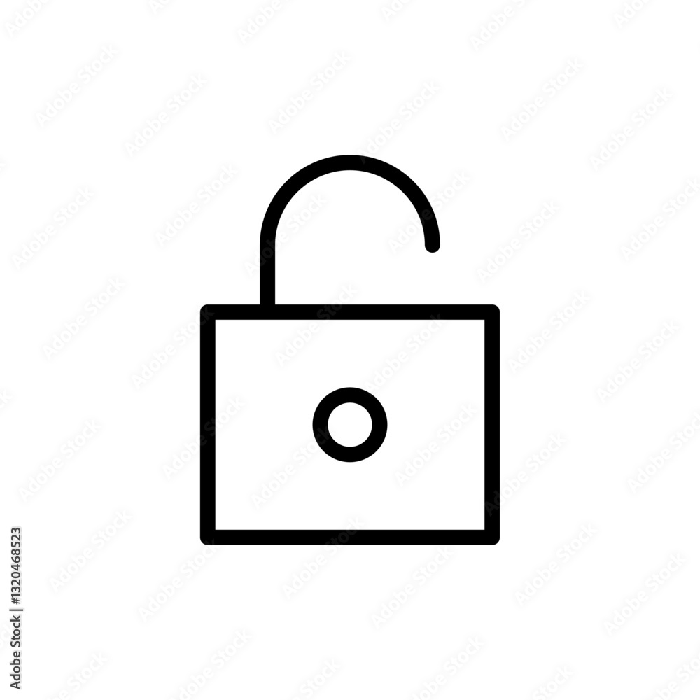 Unlock icon vector illustration. Unlock sign and symbol. unlocked padlock icon Unlock icon vector illustration. Unlock sign and symbol. unlocked padlock icon