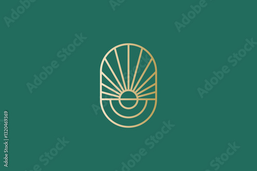 Abstract Golden Sunrise Logo for Sustainable Agricultural Business