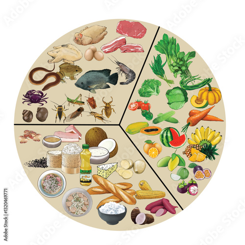 Food categories, nutrients that the body needs