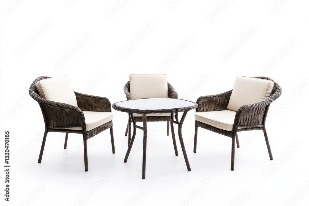 Modern trendy patio furniture set with clean lines and comfortable seating for outdoor relaxation Modern trendy patio furniture set with clean lines and comfortable seating for outdoor relaxation