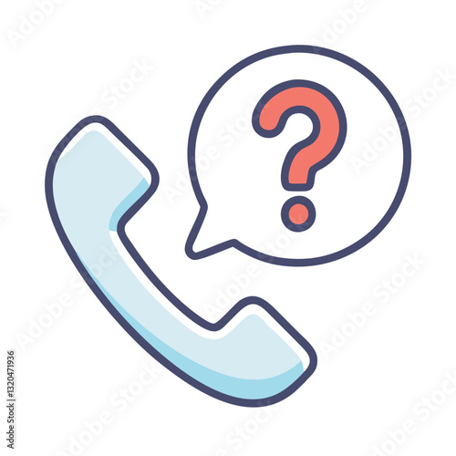 Phone call with question bubble icon