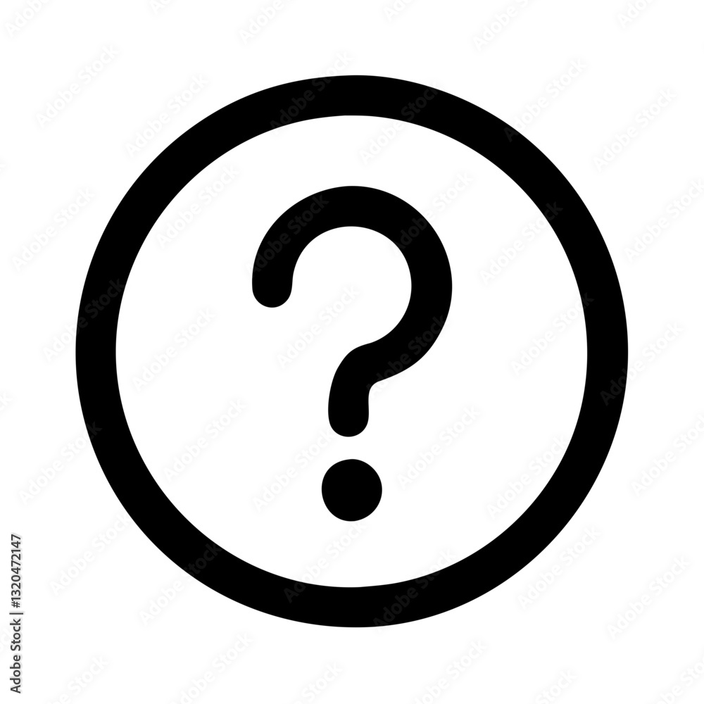 Black question mark inside circle icon Black question mark inside circle icon