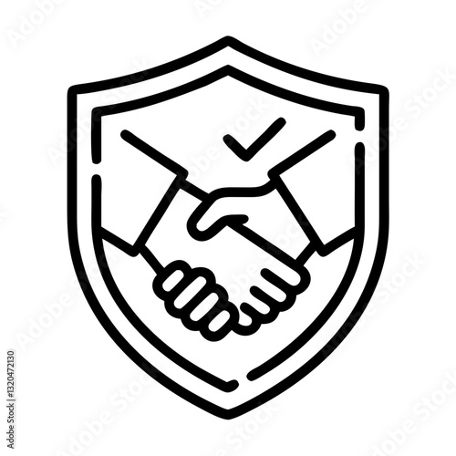 Handshake security shield icon