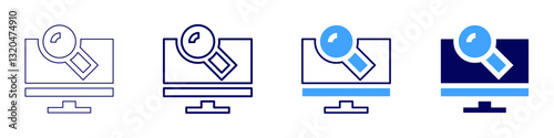 Search breadth​ icon in 4 different styles. Thin Line, Line, Bold Line, Duotone. Duotone style. Editable stroke