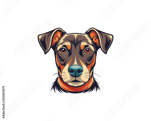Cute Dog Portrait in Vintage Style