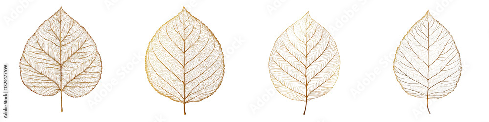 Obraz premium Delicate and Elegant Autumn Leaves with Intricate Veined Patterns Natural Botanical Backdrop or Design Element for Environmental Ecology or Minimalist Concepts