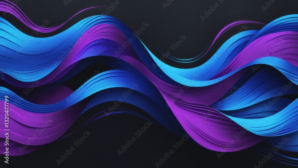 Fototapeta premium Abstract Blue and Purple Wave Design for Modern Backgrounds