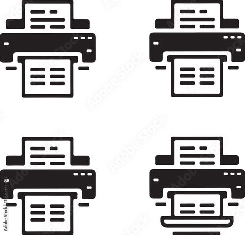 Four Simple Printer Icons
