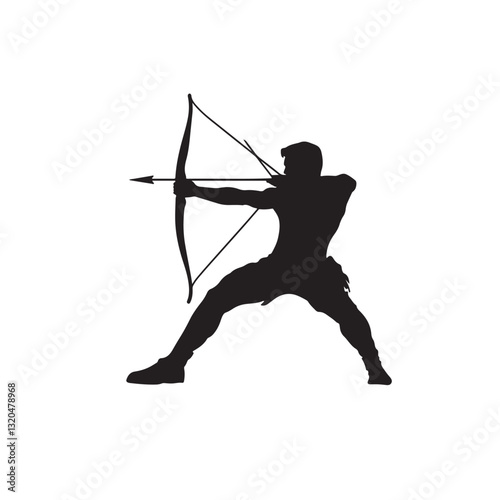 silhouette of a man holding archery