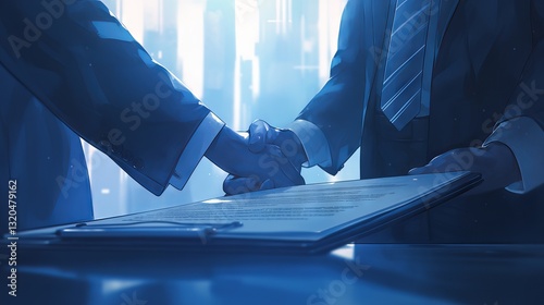 Obraz na płótnie Businessman and lawyer discussing contract document, negotiating terms and signing agreement for legal business partnership concept w salonie
