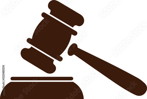 Simple, Solid Icon of a Judge's Gavel