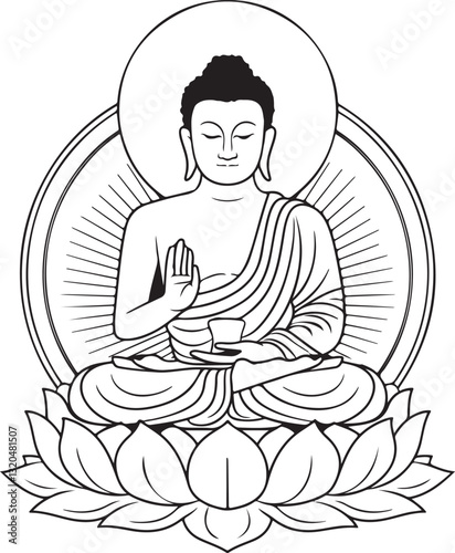 buddha day buddha silhouette vector