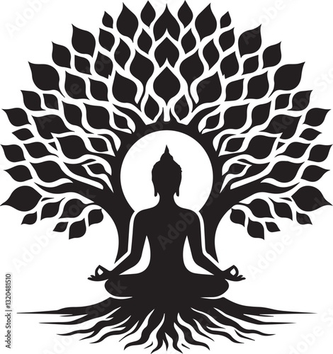 buddha day buddha silhouette vector