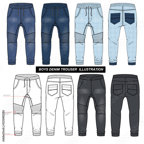 Boys denim trouser illustration