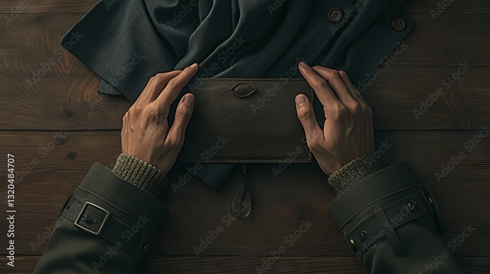 Man's hands holding empty wallet, symbolizing financial struggle, debt, and bankruptcy concept