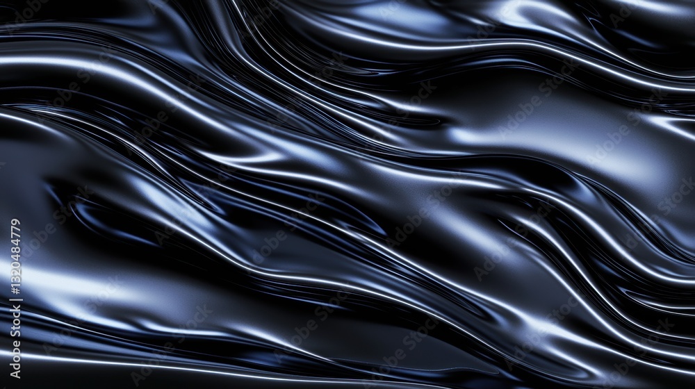 Aesthetic abstract liquid motion in glossy blue, high-end skincare or beauty concept with flowing smooth textures Aesthetic abstract liquid motion in glossy blue, high-end skincare or beauty concept with flowing smooth textures