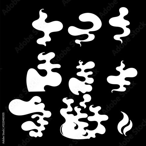 hand drawn doodle steam clouds illustration