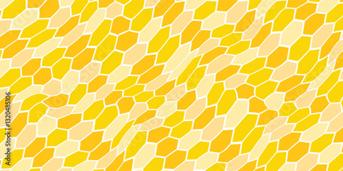 Yellow honeycomb pattern seamless, art background template. Vector honey texture, eps10, modern,